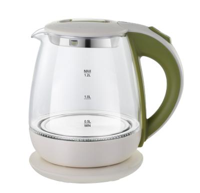 China 360 Degree Base Rotation Glass Electric Kettle Double Layer Anti-scalding Glass Electric Kettle New for sale