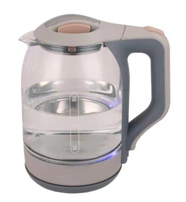 China 360 Degree Home Appliance 1.8L Low Rotation Glass Electric Water Kettle With Blue LED Light for sale