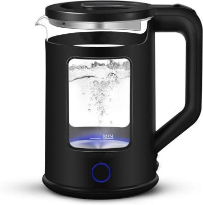 China 360 Degree Rotation Low Electric Kettle Glass Commercial Electric Water Kettle With Thermostat Function for sale