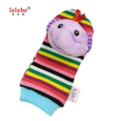 China Lelebe Antibacterial Plush Toys 3D Small Stuffed Animal Head Led Stripe Socks Infant Music Mobile Toys For Baby With Rattles Toys for sale