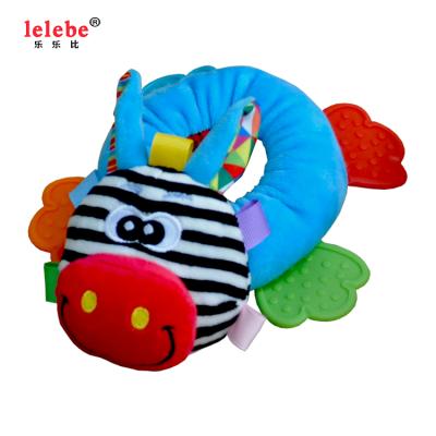 China 2020 Wholesale Hot Sale OEM/ODM Soft Toy Baby Teether Bell Infant Plush Stuffed Toy Animals Cotton Soft Toy Baby Rattle Comfort Toy for sale