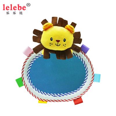 China Practice hearing baby squeaks toy 2021 new best-selling OEM wholesale baby stroller decoration squeaks plush toy mirror crib toy hanging ring for sale