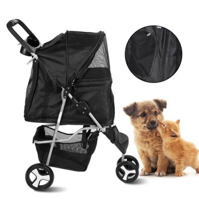 China Sustainable Cat Puppy Pram Pushchair Travel Pet Stroller Dog Safe Cart Jogging Buggy Carrier for sale