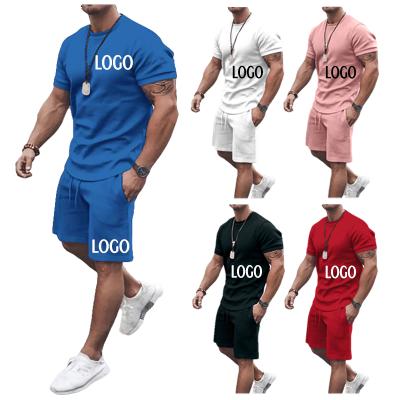 China QUICK DRY Customize Men's Summer Sets Simple Summer T-shirt Suits With Logo Summer T-shirt Sleeveless Shorts For Men Best Selling for sale