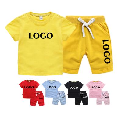 China Custom Logo Kids Clothing Sets Fashion 2pcs Casual Kids Clothes Kids Short Set Set for sale