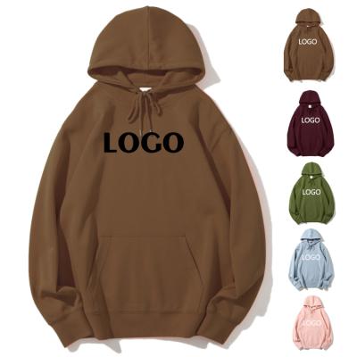 China Best Selling Breathable 100% Cotton Long Sleeves Custom Logo Embossed Hoody Plain Brown Hoodies for sale