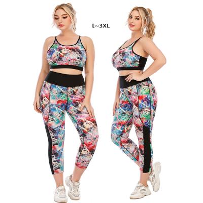 China 2021 breathable hot sale plus size yoga sets for women 2 piece yoga set for sale