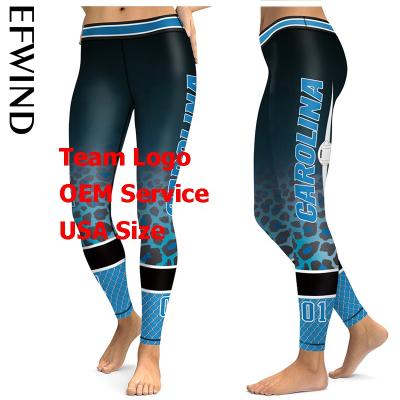 China Hot Selling High Quality Antibacterial Do Not See By Nfl Carolina Panther Football Teams Fitness Sports Yoga Pants Tights Gaiters for sale