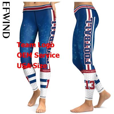 China Hot Sale High Quality Antibacterial Not See By Nfl New York s Giant Football Teams Fitness Sport Yoga Pants Tights Gaiters for sale