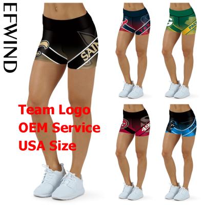 China 2021 Custom Anti-wrinkle Nfl Football Saints-Texans-Packers-49ers-Panthers-And Other Teams Fitness Sports Yoga Shorts for sale