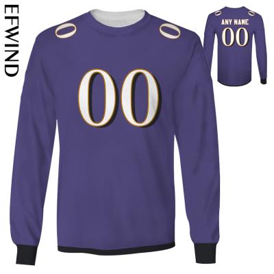 China QUICK DRY Accept Logo Custom Branded American Rugby NFL Football Baltimore-Raven-s Teams Sports Long Sleeve Sweatshirt Unisex for sale