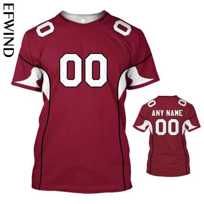 China QUICK DRY Accept Custom Branded American Rugby Logo Football NFl Teams Sports Arizona-Cardinals-S Short Sleeve Tee Unisex T-Shirt for sale