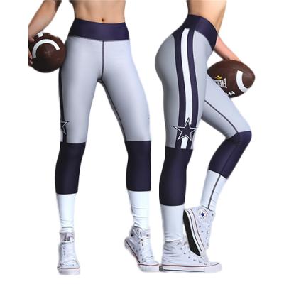 China 2021 Viable Hot Sale Custom Made 3D Printed Football Dallas City Yoga Leggings for sale