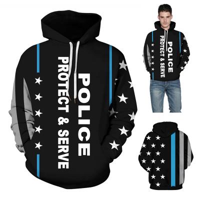 China Wholesale Anti-wrinkle New Design Pre-Order Accept Custom Logo Stars USA Police Protect&Serve Hoodies for sale