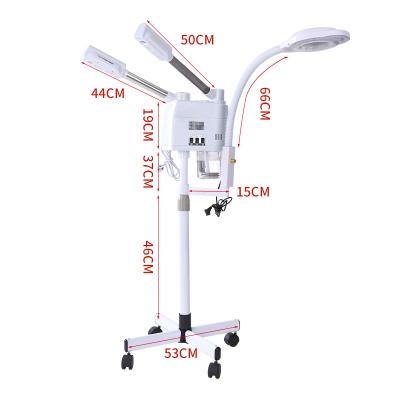 China Peel Revitalizer 2021 Wholesale Hot Sale Beauty Salon Electric 2 In 1 Facial Steamer With Magnifying Lamp And Bracket for sale