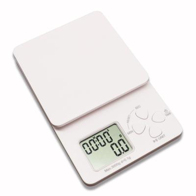 China With Timer 2021 Black White New Product 3kg Smart Small Electronic Food Tea Weighing Digital Kitchen Coffee Scale With Timer for sale