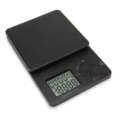 China Weight Measuring 3kg 5kg 0.1g Black Electric Weight Scale Small Smart Coffee Kitchen Digital Scales for sale