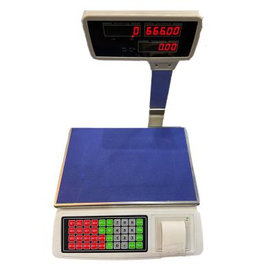 China Cheap Plastcic+Kg 50kg Factory Price Label Electronic Small Stainless Steel ACS Barcode Printing Price Calculation Scale With Printer In China for sale