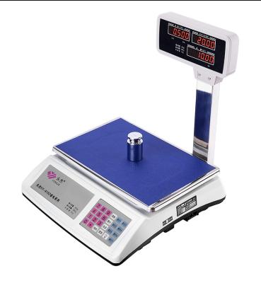 China Plastcic+ Cheap Factory Price ACS 30kg 40kg 88lb Digital Stainless Steel Food Market Price Calculation Scale LCD LED Display Or With Pole Display for sale