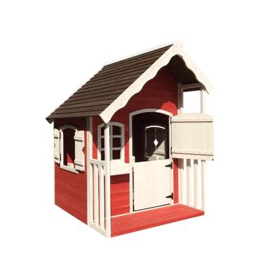 China Easily Assembled Backyard Cute Plahouses for Kids Children Playhouse Cubby House with Veranda for sale