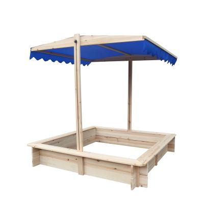 China Wholesale Classic Wooden Sand Pit Kids Wooden Outdoor Sandbox with Canopy for sale