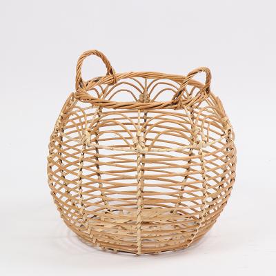 China Sustainable Modern Home Storage Basket With Handles Natural Wicker Storage Box for sale