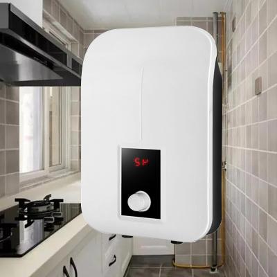 China Hotel Hot Water Geyser Small Smart Instant Tankless Water Heater 3.5KW 4.5KW 5.5KW Mini Wall Mounted Kitchen Electric for sale