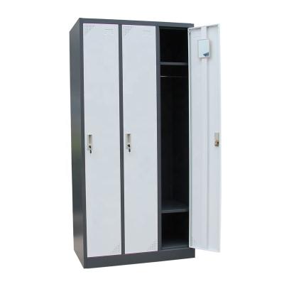 China Convertible Made In China Office Furniture Gym Locker 3 Door Steel Locker With Dressing Mirror for sale