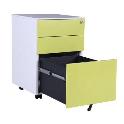 China Convertible Storage Steel File Cabinet Furniture 3 Drawer Mobile Library Pedestal Cabinet With Digital Locks for sale