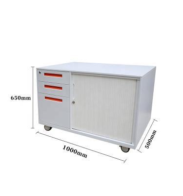 China Modern Mobile 3 Drawer Pedestal Cabinet With Roller Shutter Door Cabinet for sale