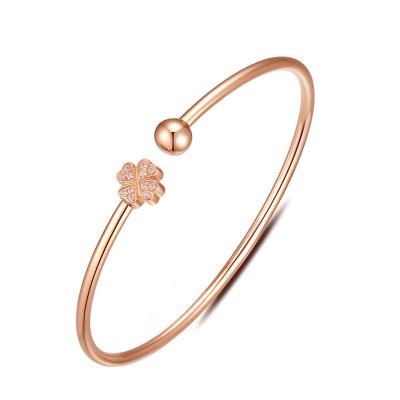 China FASHIONABLE 18K Rose Gold Four Leaf Clover Trendy Bracelet for sale