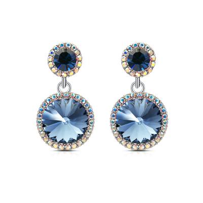 China TRENDY Fashion Crystal Stud Earrings 925 Sterling Silver Ear Pin Custom Stud Earrings For Women for sale