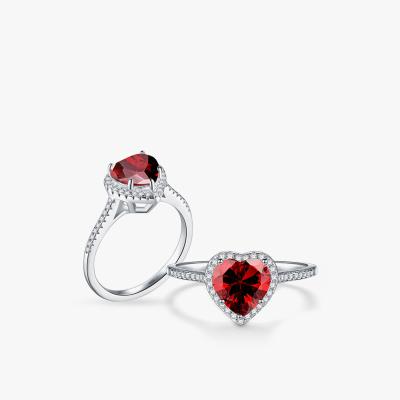 China 20 Years Experience Light European And American Luxury Diamond-Set Like Personality Tide High End Elegant Ruby 925 Silver Ring for sale