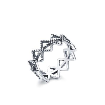 China 20 Years Experience S925 Ring Personality Sterling Silver Wild Korean Version Female Simple Creative Niche Geometric Design Of Retro Ring for sale