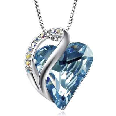 China BOHEMIA Fashion Love Heart Pendant Necklace Made With Austrian Crystals Birthstone Jewelry Gifts For Women for sale