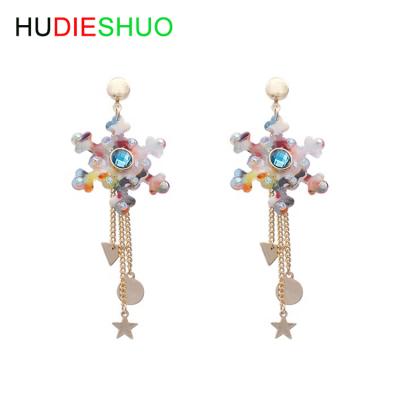 China New BOHEMIA Designs Jewelry Customize Snowflake Dangle Earrings Acrylic Drop Earrings For Women for sale