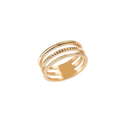 China Trendy Accessories Women's Jewelry Zircon Trend 18K Gold Plated Hip-Hop Fashion Ring for sale