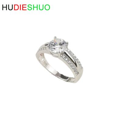 China Sterling Silver High Quality Zircon CLASSIC Double Hot Sale Adjustable Engagement Ring for sale