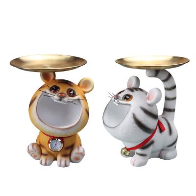 China Europe resin decoration opens entry key jewelry storage box tiger jewelry resin sculpture creative home decoration the beautiful for sale