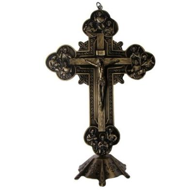 China Religious Jesus Cross Statue Alloy Accessories Alloy Metal Jesus Cross Statue, Christian Cross, Holding Crucifix for sale