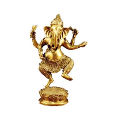 China India Elephant Pure Brass Statue of Lord Ganesh Thai Elephant Trunk Goddess Decoration Elephant God Bronze Figurines for sale