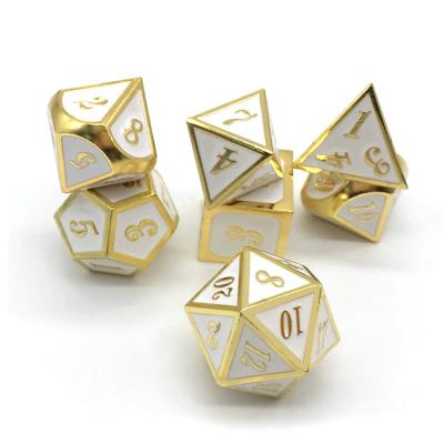 China Wholesale Factory Sale Metal Customized Dungeons and Dragons Pathfinder RPG Games White Gold Bulk Dies Customized for Dungeons and Dragons Pathfinder RPG Games for sale