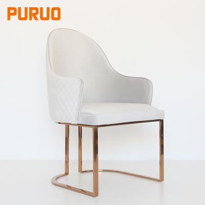 China Luxury Modern Fabric Metal Frame Dining Chairs For Dining Design for sale