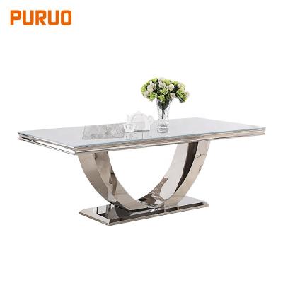 China Luxury Home CONSOLE TABLE Furniture Tempered Glass Stainless Steel Console Table for sale