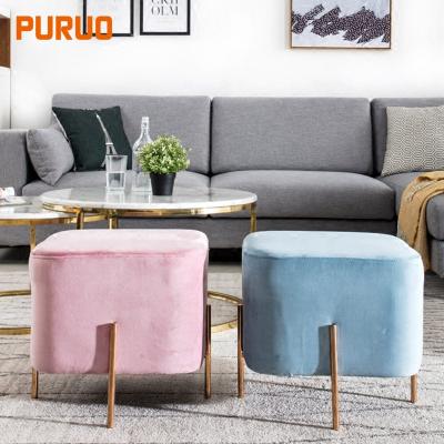 China Hot Sale Modern Style Stainless Steel Fabric Small Chairs Sneak Single Leisure Sofa Dressing Chair for sale