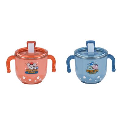 China BPA Free Wholesale Kids Adults 180Ml Pp+Sus304+Silicone Scale Milk Cup With Lid Handle for sale