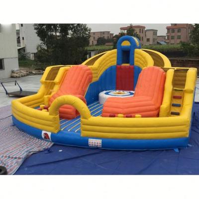 China Indoor and Outdoor Commercial Animal Theme Park Playground Inflatable Bounce House with Dry Slide for Kids and Adult for sale