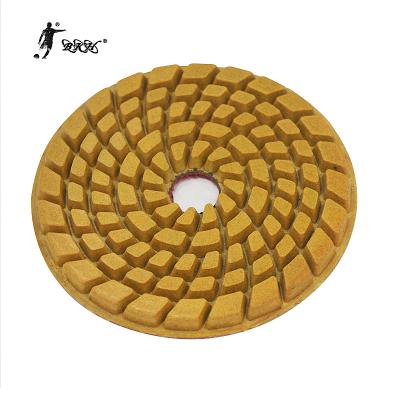 China BKH Factory Wholesale Yellow Different Sizes Diamond Stone Polishing Wet Polishing Pad for Stone Concrete Tile for sale