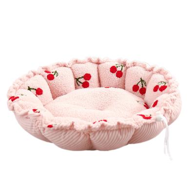 China Non-Toxic Dual Function Adjustable Plush Pet Nest Cushion Warm Pet Cushion for sale