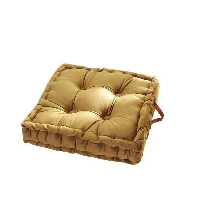 China Solid Color Velvet Chair Cushion Non-Toxic Home Dining Comfortable Chair Tie Rope Cushion Balcony Bay Window Cushion for sale